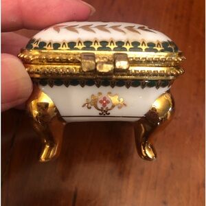 The Leonardo Collection Floral Trinket Box Porcelain 2x2” Excellent Condition